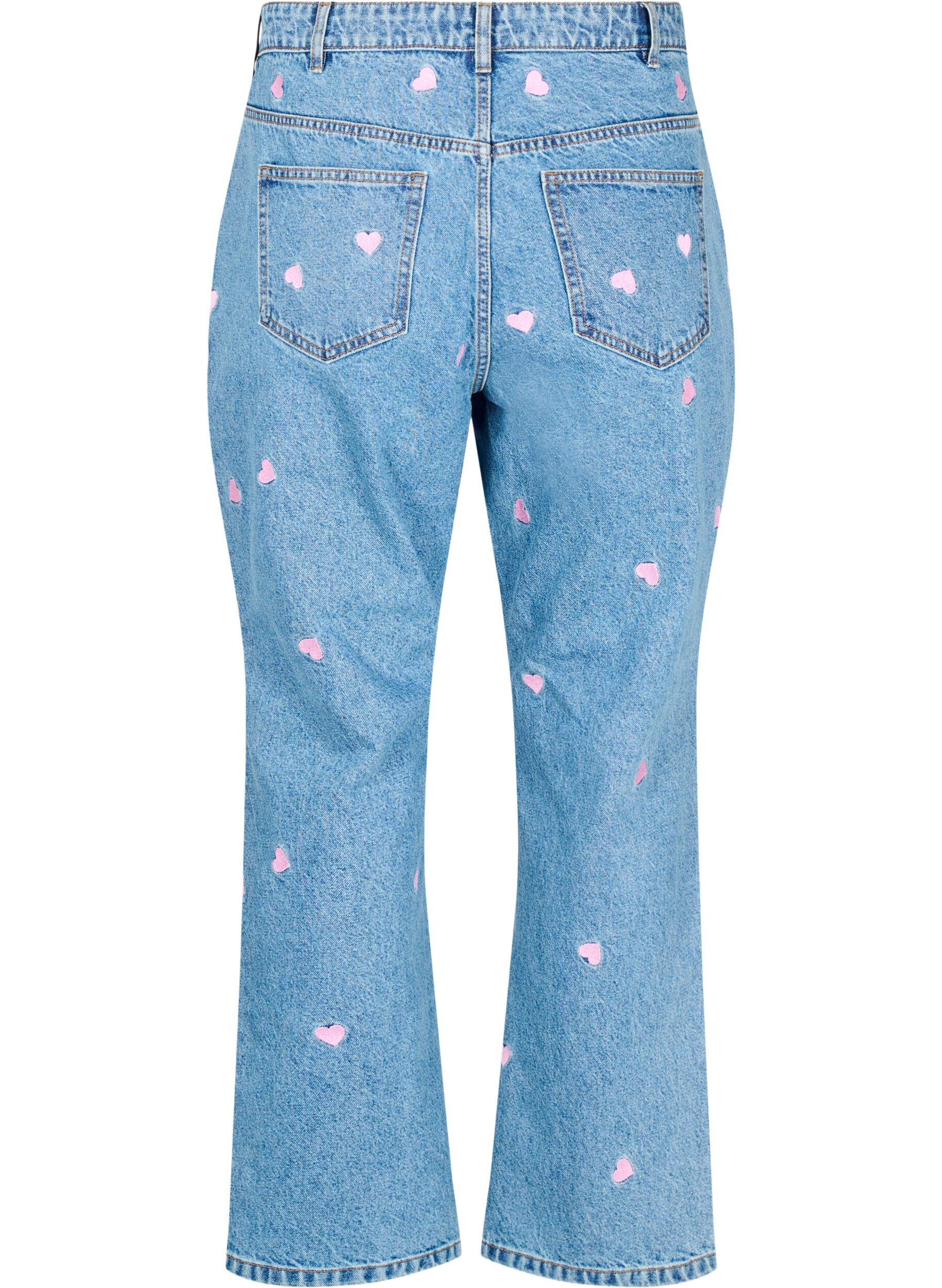 Zizzifashion High-waisted Gemma jeans with lips, Blue, Packshot image number 1