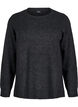 Knitted top with wool and slits, Dark Grey Melange, Packshot image number 0