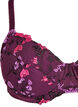 Padded bra with floral embroidery, Purple, Packshot image number 2