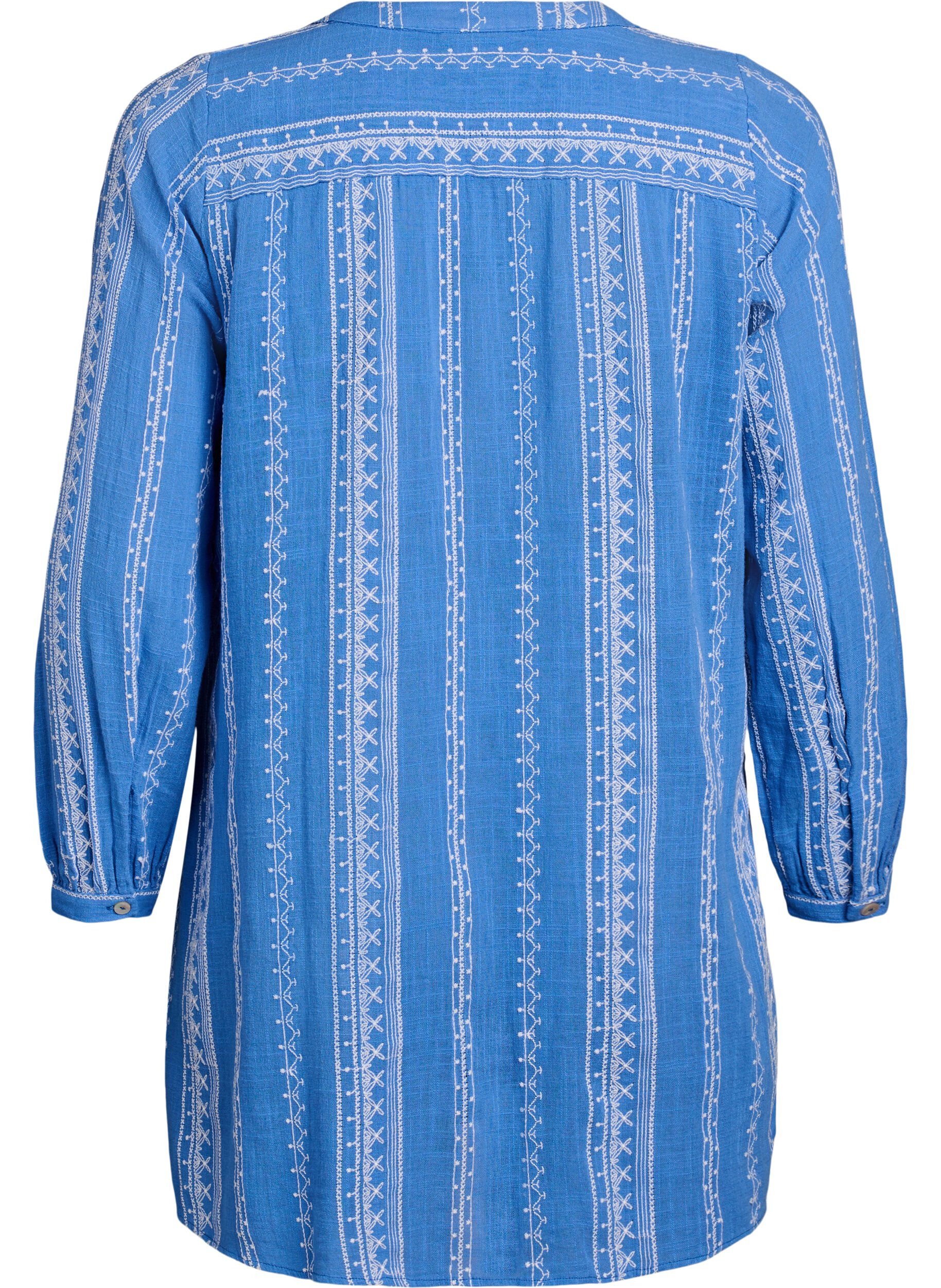 Zizzifashion Tunic with embroidered pattern, Blue, Packshot image number 1