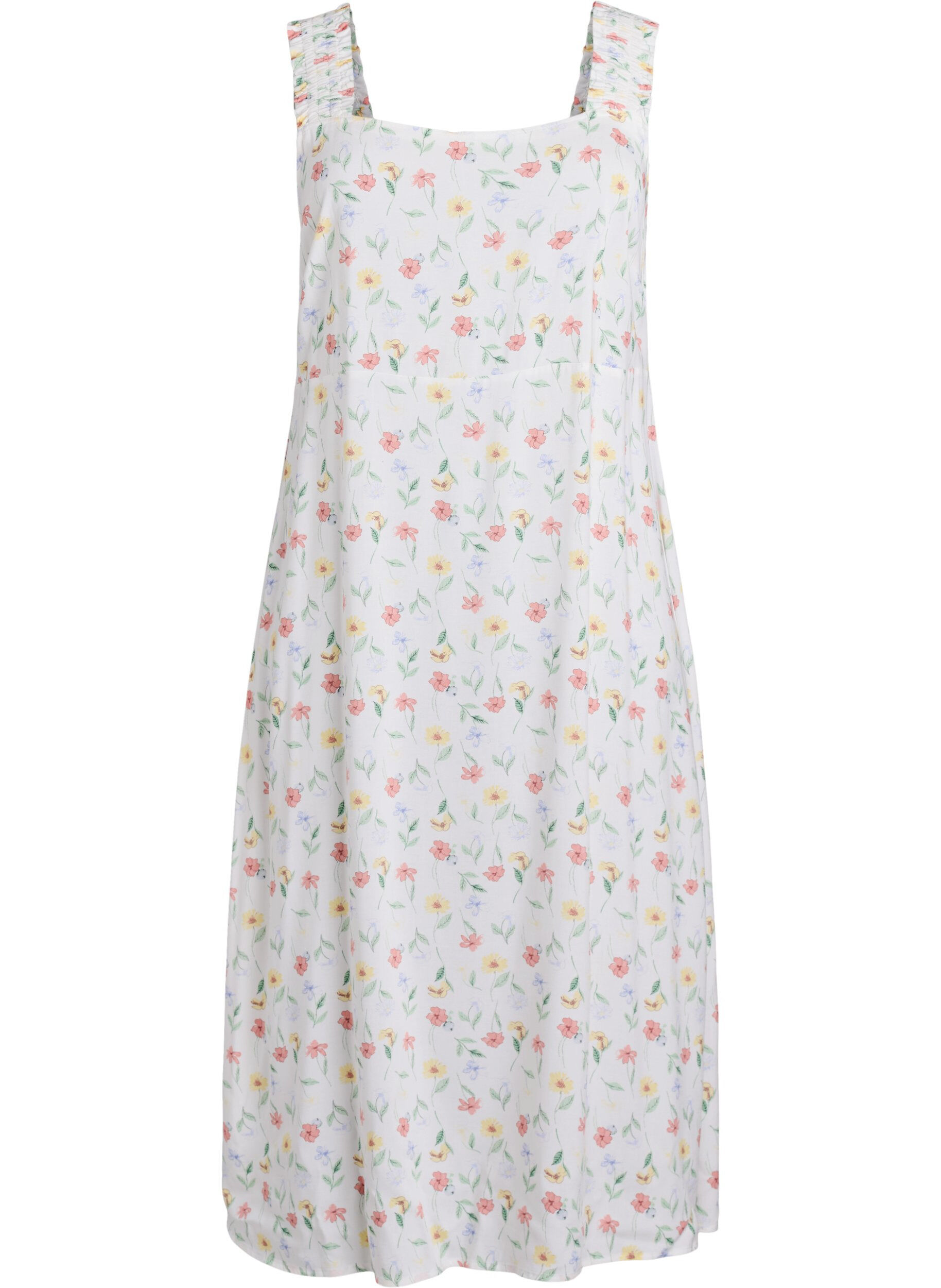Zizzifashion Summer dress with wide straps, White, Packshot image number 0