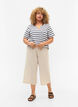 7/8 trousers in cotton blend with linen, Sandshell, Model image number 0
