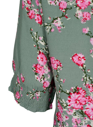 Viscose blouse with buttons, Spray Green Flower, Packshot image number 3