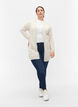 Long knitted cardigan in a viscose blend, Beige, Model image number 1