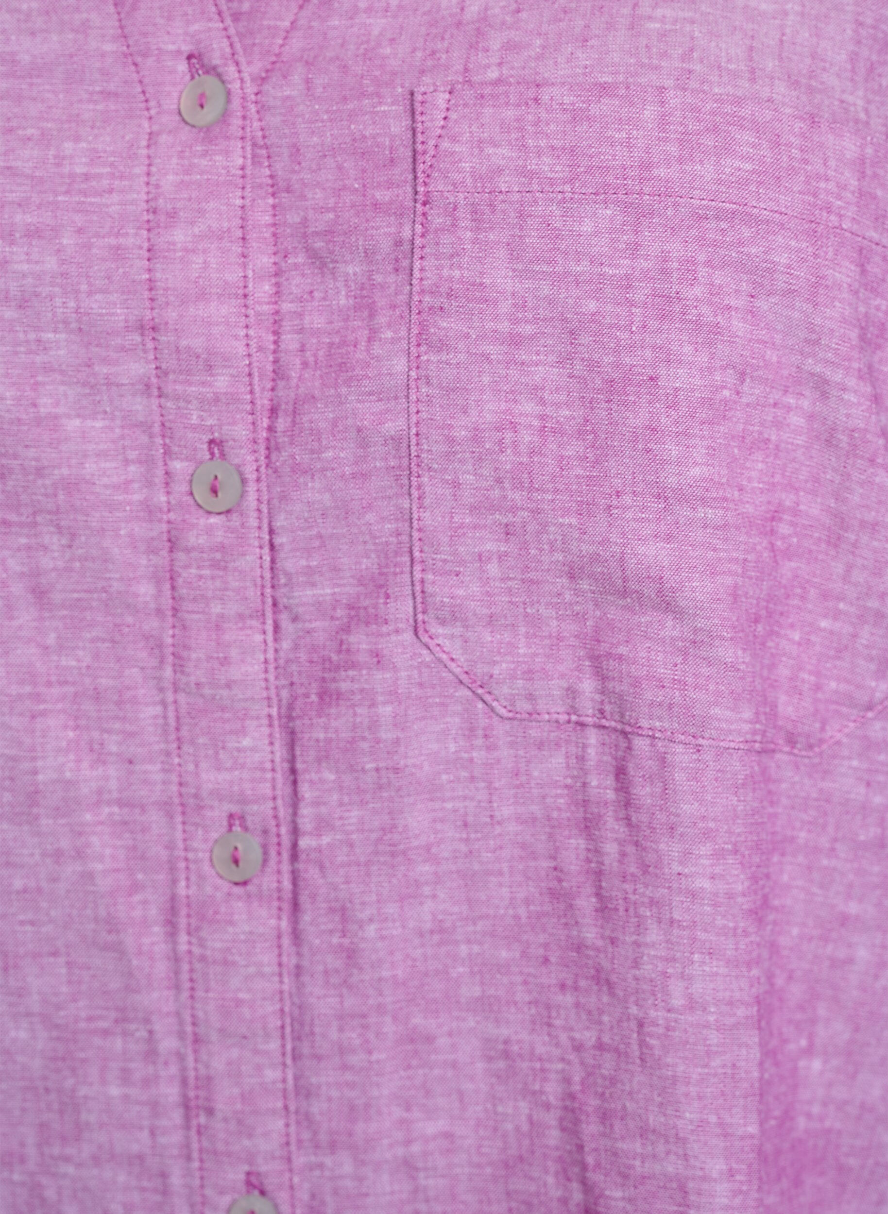 Zizzifashion Shirt in linen and viscose with 3/4 sleeves, Purple, Packshot image number 2