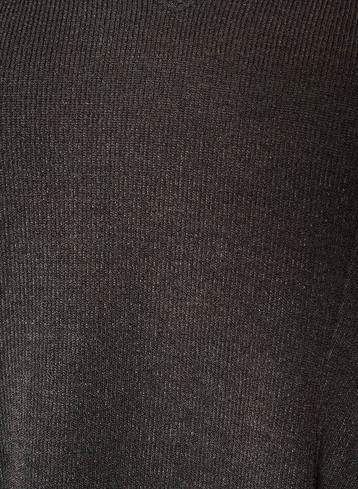 Jersey blouse with a ribbed texture and an A-line fit, Black, Packshot image number 2
