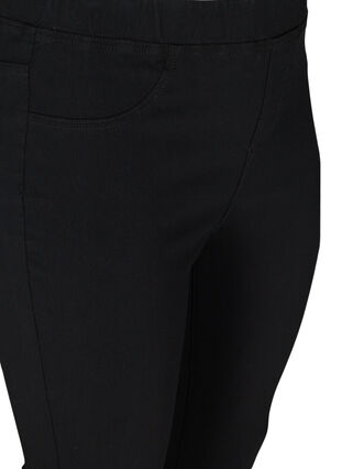 Plain-coloured capri jeans in viscose blend, Black, Packshot image number 2