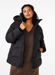 Short puffer jacket with hood, Black, Model image number 0