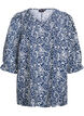 Tunic with 3/4 sleeves and a V-neck, Blue, Packshot image number 0