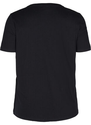 Studded organic cotton t-shirt, Black, Packshot image number 1
