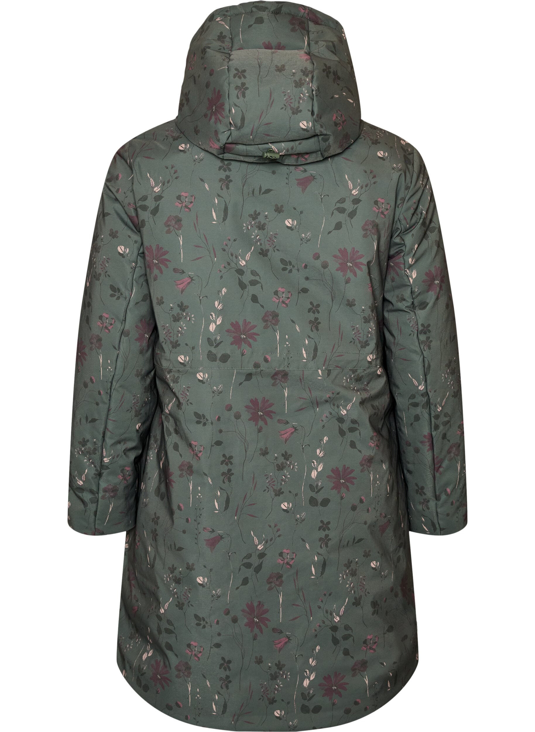 ZizzifashionPadded winter jacket with floral print, Green, Packshot image number 1