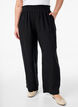 Loose trousers in linen and viscose, Black, Model image number 2