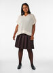 Seersucker blouse with V-neck, Beige, Model image number 1