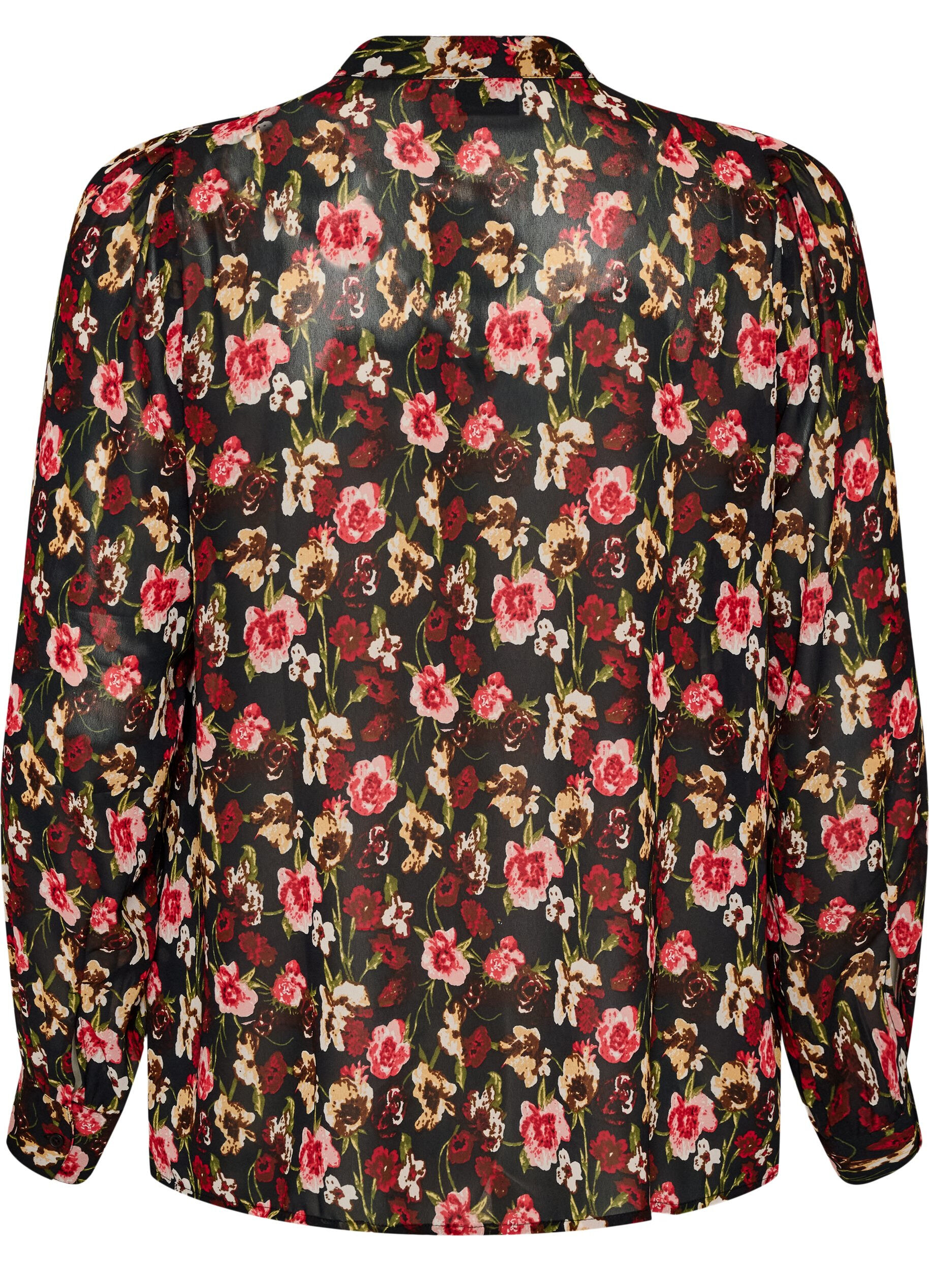 ZizzifashionBlouse with all-over print and short button placket, Rose, Packshot image number 1