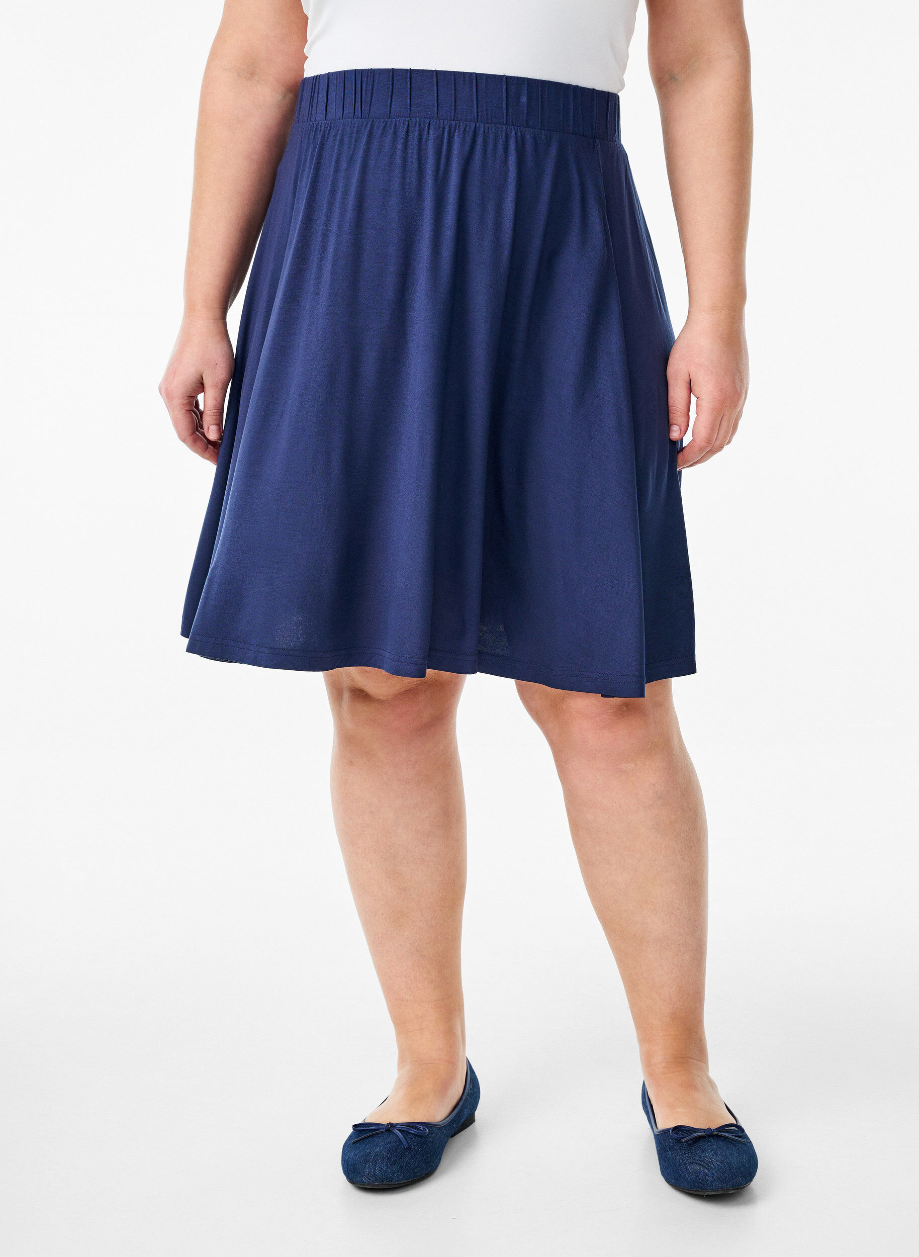 Zizzifashion Loose viscose skirt, Blue, Model image number 3