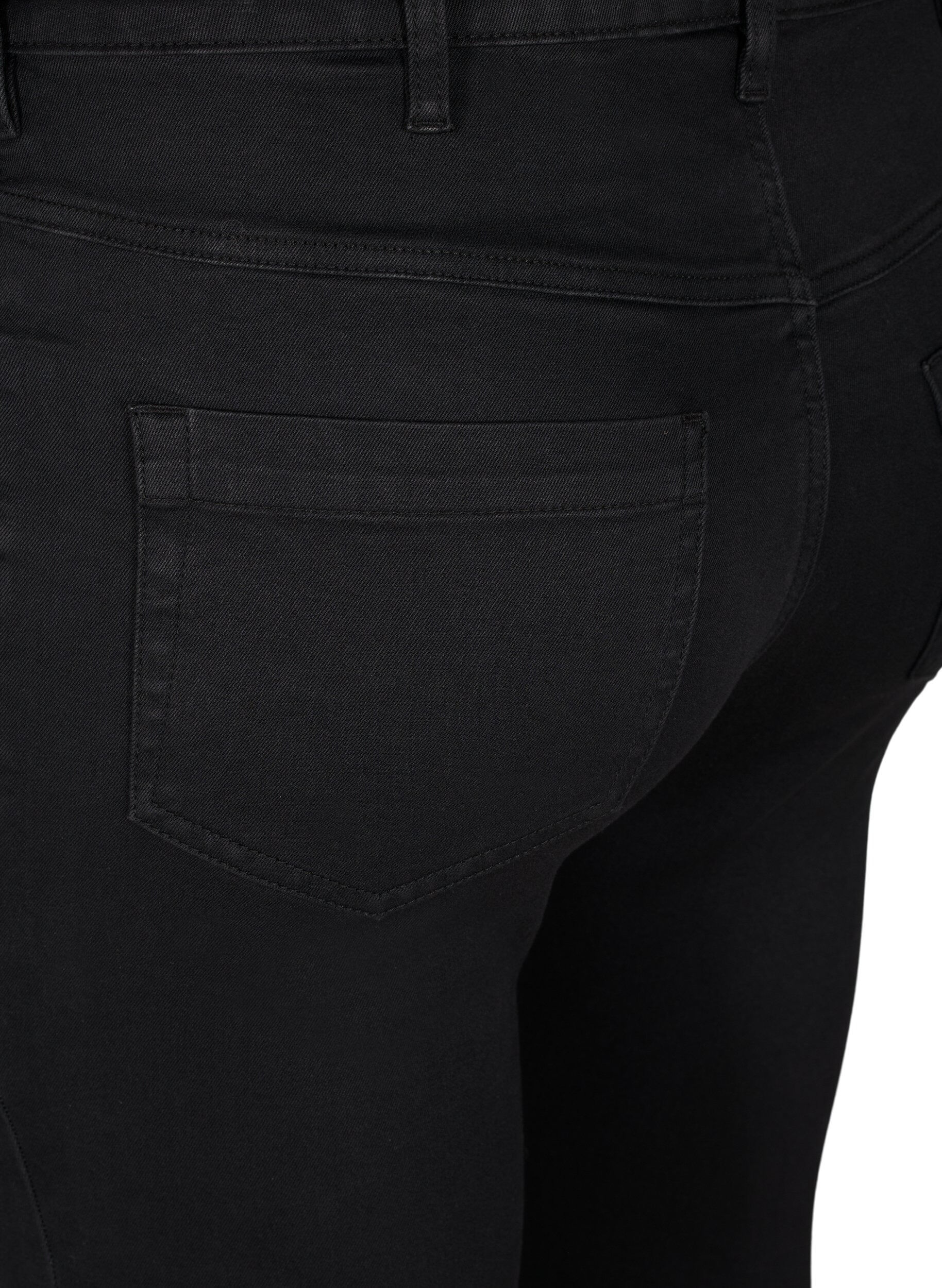 Zizzifashion Super slim Amy jeans with high waist, Black, Packshot image number 3