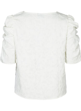 Textured puff sleeve blouse, Snow White, Packshot image number 1
