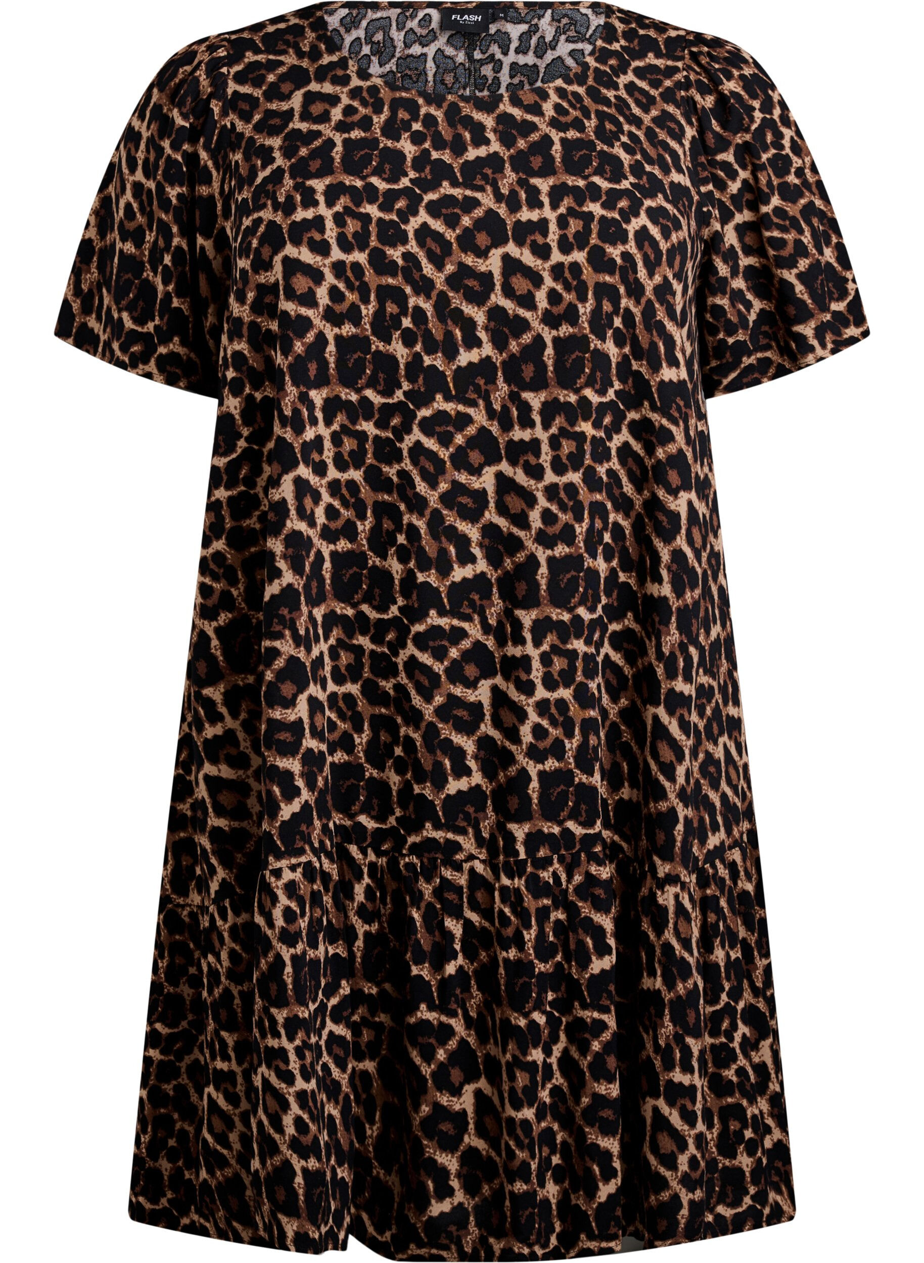 Zizzifashion FLASH - Dress in viscose with cutline, Brown, Packshot image number 0