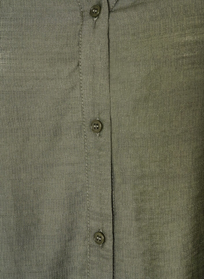 Viscose shirt with embroidered sleeves, Green, Packshot image number 2