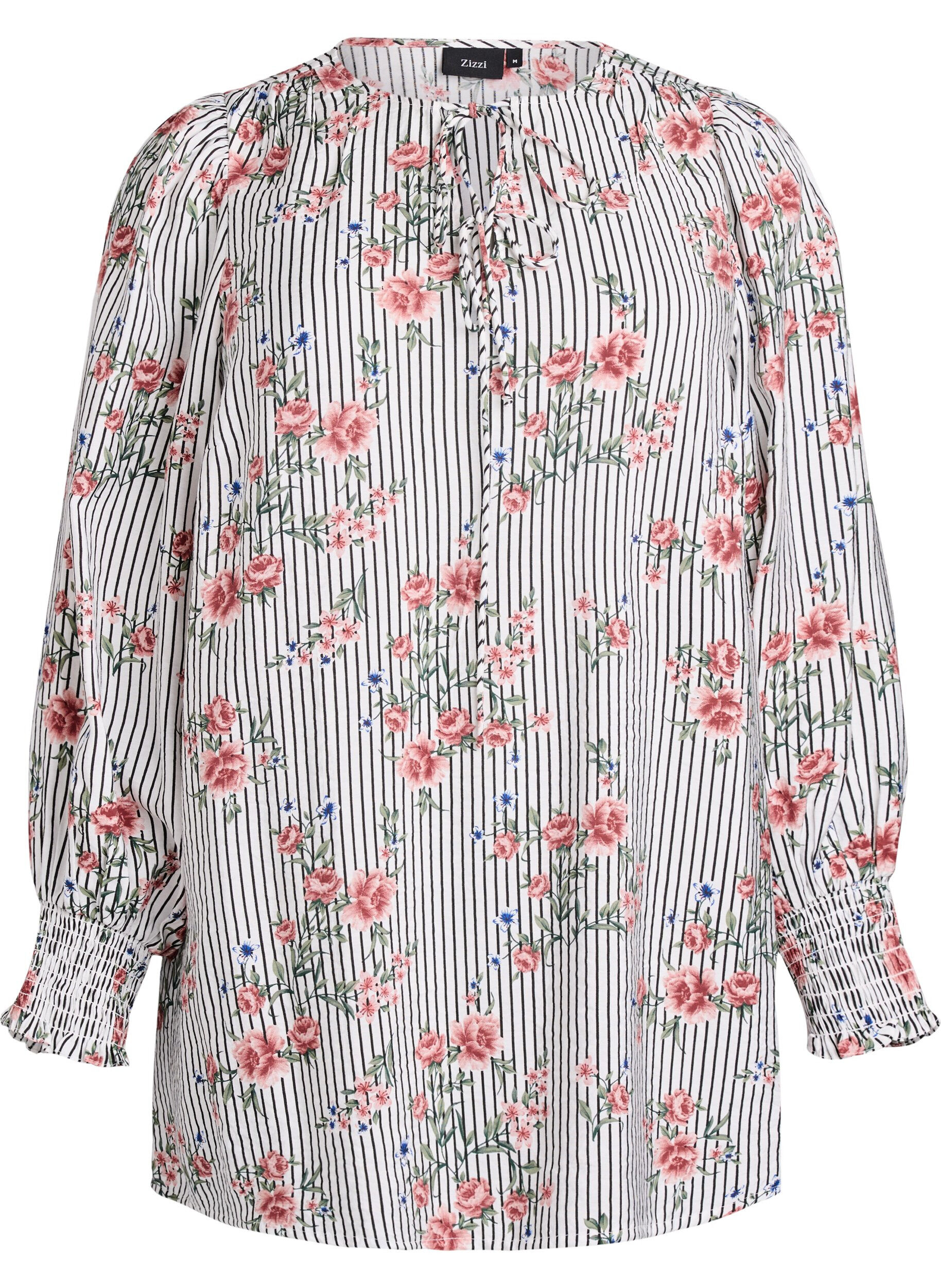 Blouse with floral print and tie detail