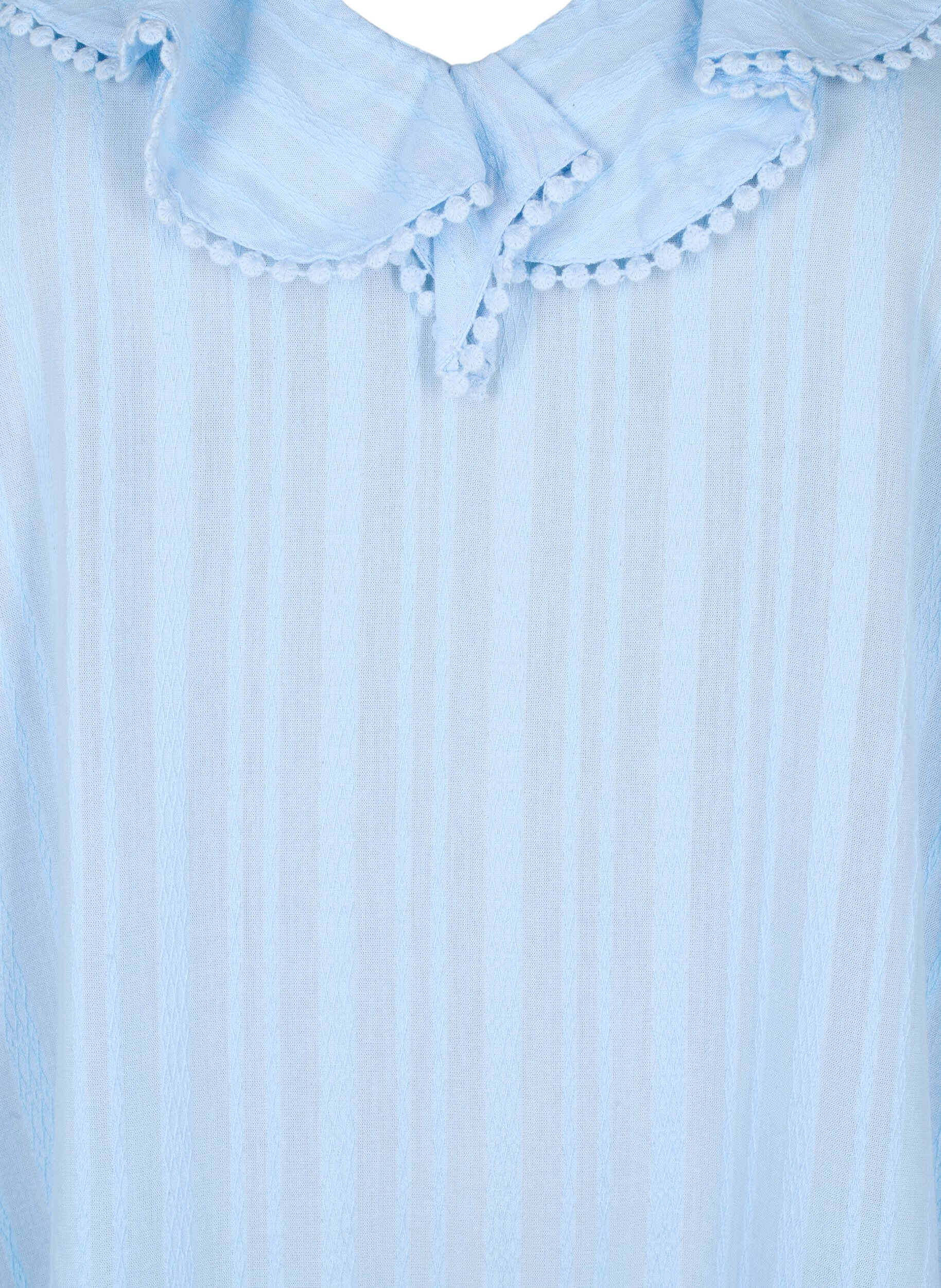 Zizzifashion Cotton-viscose mix dress with 3/4 sleeves, Chambray Blue, Packshot image number 2