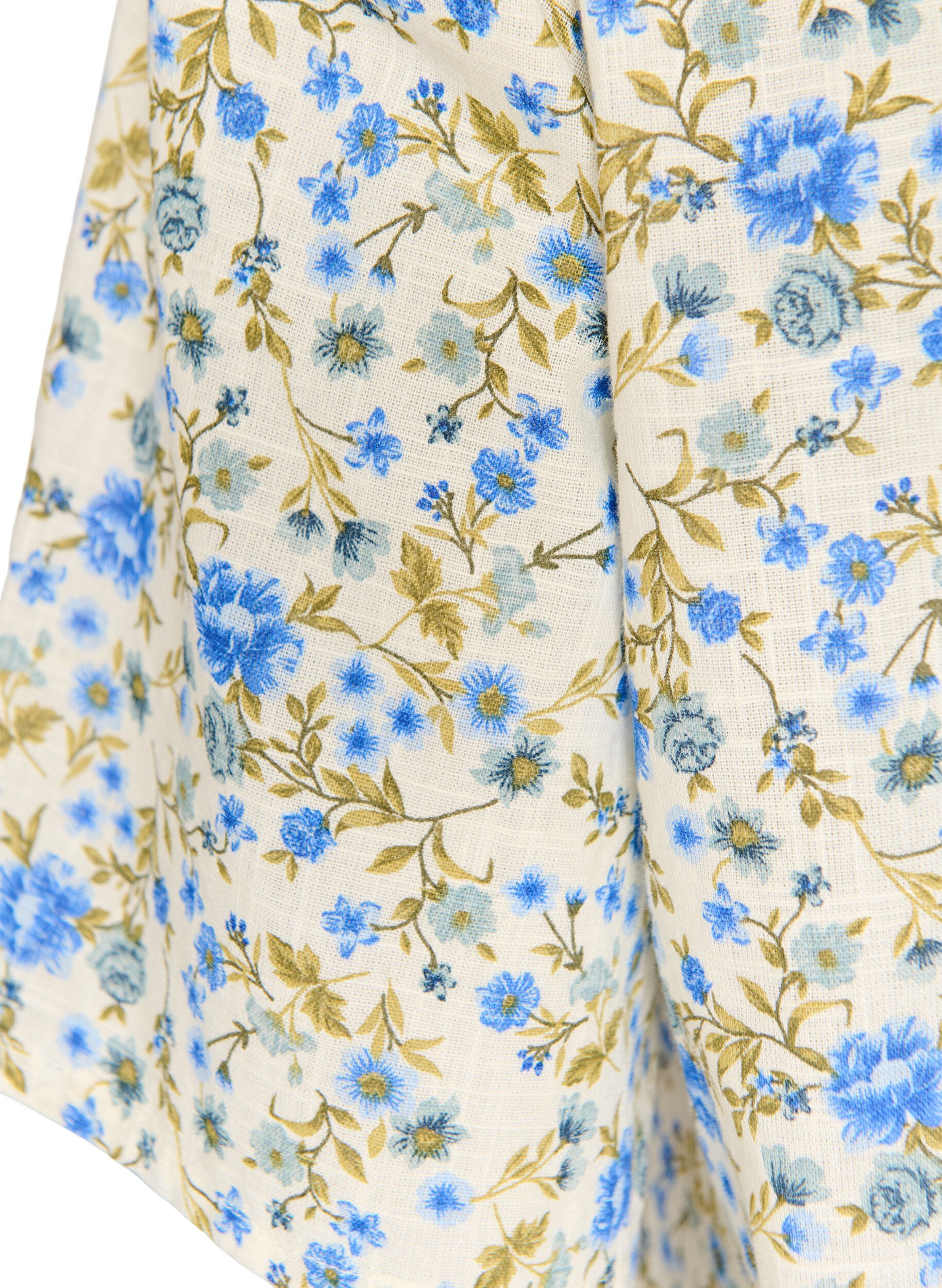 Zizzifashion Short-sleeved cotton shirt with a V-neck, Blue, Packshot image number 3