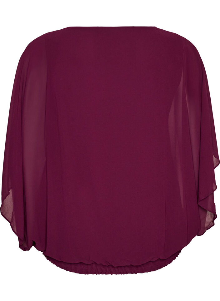 Chiffon blouse with balloon effect, Purple, Packshot image number 1