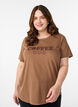 T-shirt with motif, Brown, Model image number 0