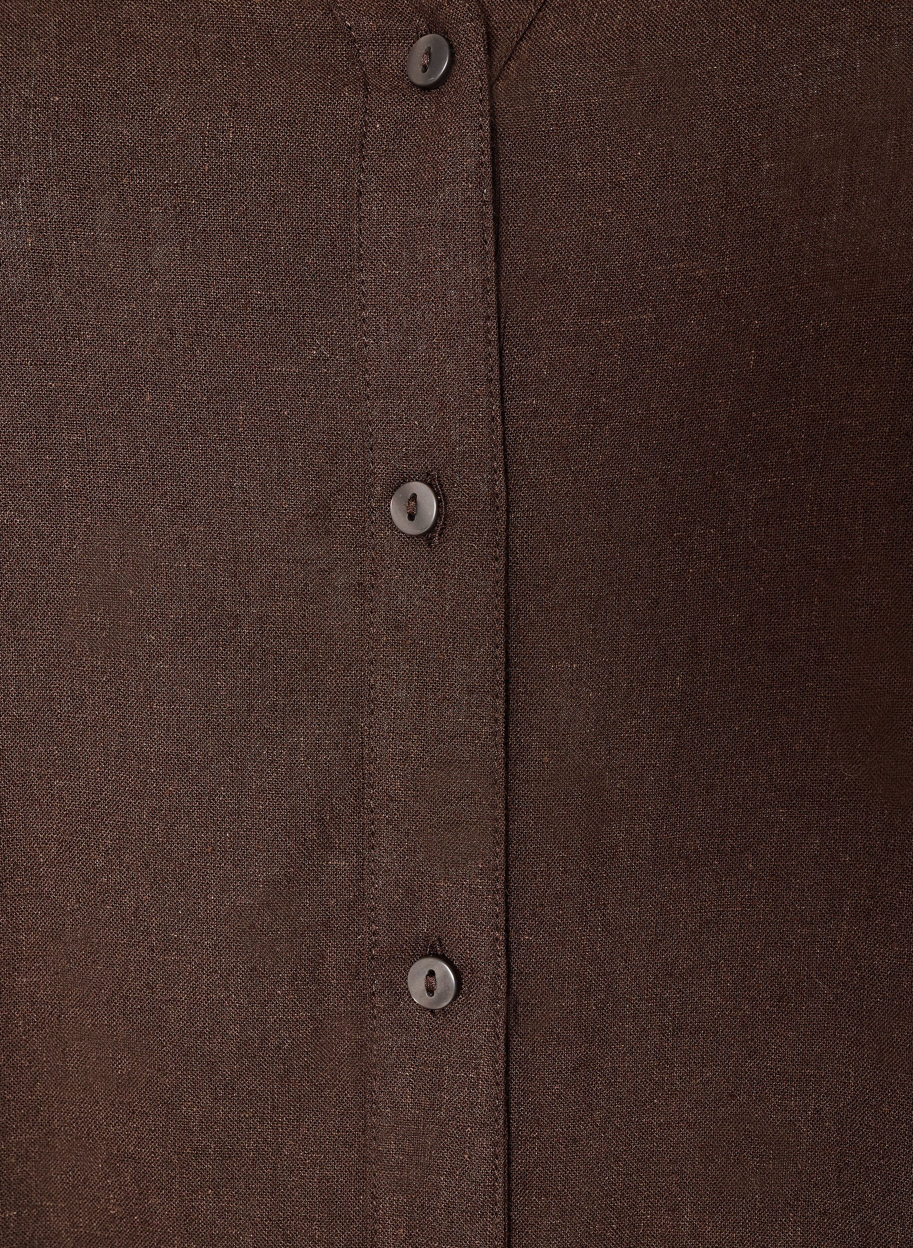 Zizzifashion Long shirt in linen and viscose, Brown, Packshot image number 2