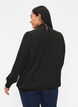 FLASH - Long sleeved blouse with smock and glitter	, Black w. Silver, Model image number 1