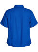 Short-sleeved shirt in linen and viscose, Blue, Packshot image number 1
