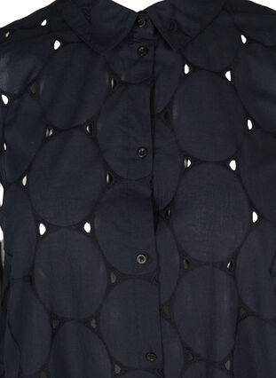 Shirt dress with broderie anglaise, Black, Packshot image number 2