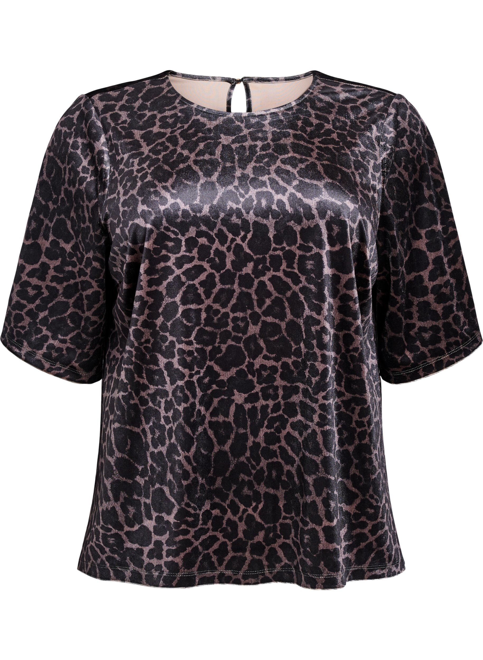 Short-sleeved velour top