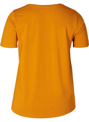 Basic t-shirt with v-neck, Buckthorn Brown, Packshot image number 1