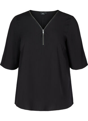Viscose blouse, Black, Packshot image number 0