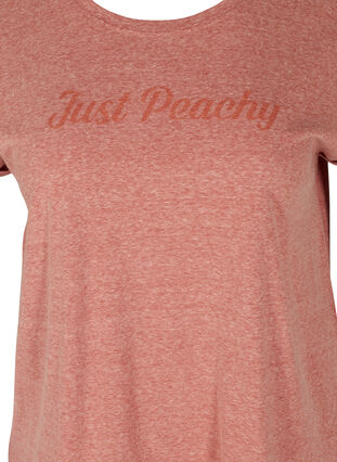 Mottled t-shirt in cotton, Burnt Brick PEACHY, Packshot image number 2