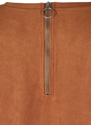 Plain 3/4 sleeve dress with rounded neckline, Glazed Ginger, Packshot image number 3