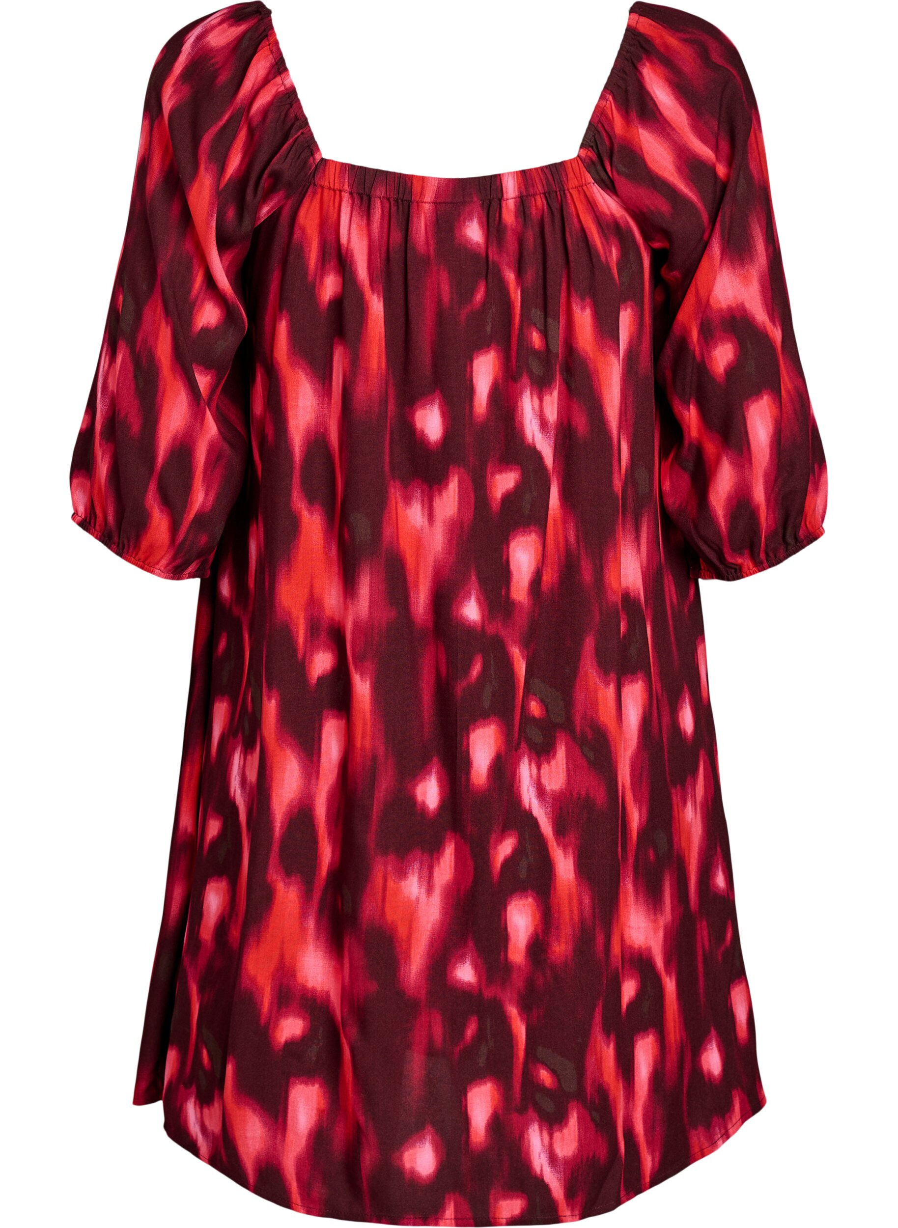 Zizzifashion Beach dress in viscose with print, Pink, Packshot image number 1