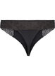 Microfibre G-string with lace, Black, Packshot image number 1