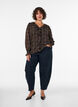 Blouse with check and ruffle details, Green, Model image number 1