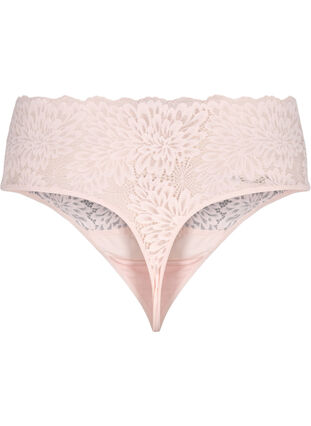 Lace g-string with high waist, Peach Blush, Packshot image number 1