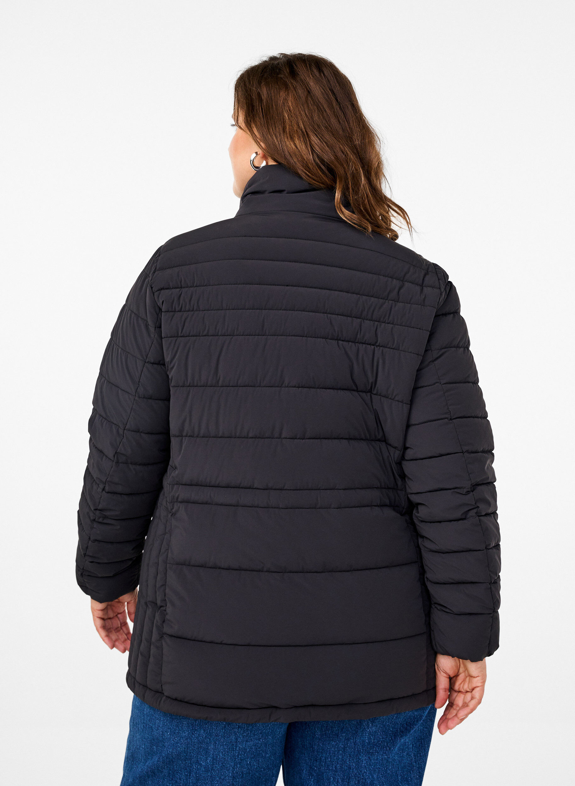Zizzifashion Short puffer jacket with pockets, Black, Model image number 2