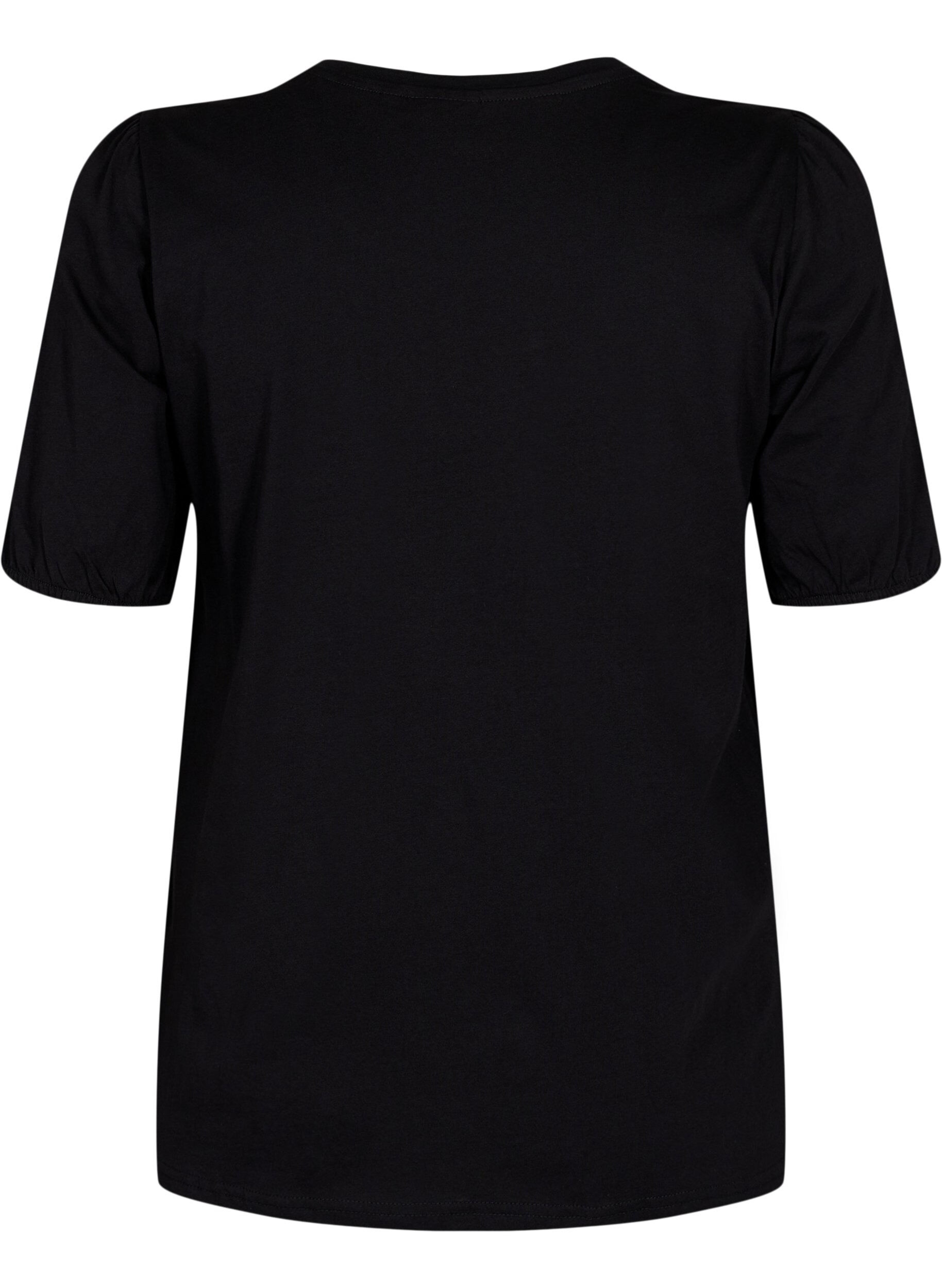 Zizzifashion Cotton t-shirt with 2/4 sleeves, Black, Packshot image number 1