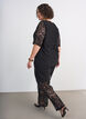 Lace trousers with straight legs and inner shorts, Black, Model image number 1