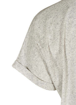 Marled cotton t-shirt, Light Grey Melange, Packshot image number 3