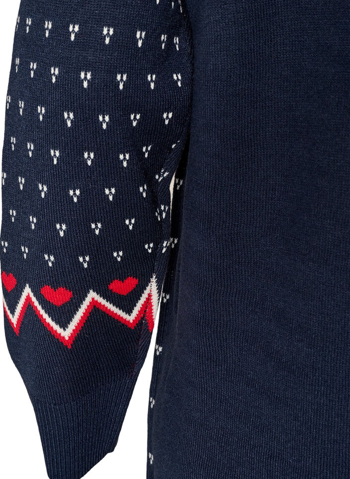 Short knitted dress with Christmas motif, Blue, Packshot image number 3