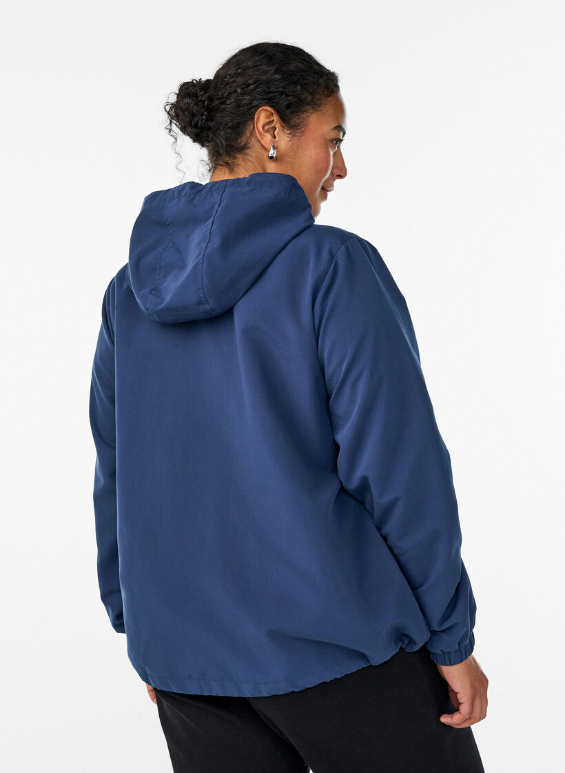 Lightweight jacket with a hood and zipper, Blue, Model image number 2