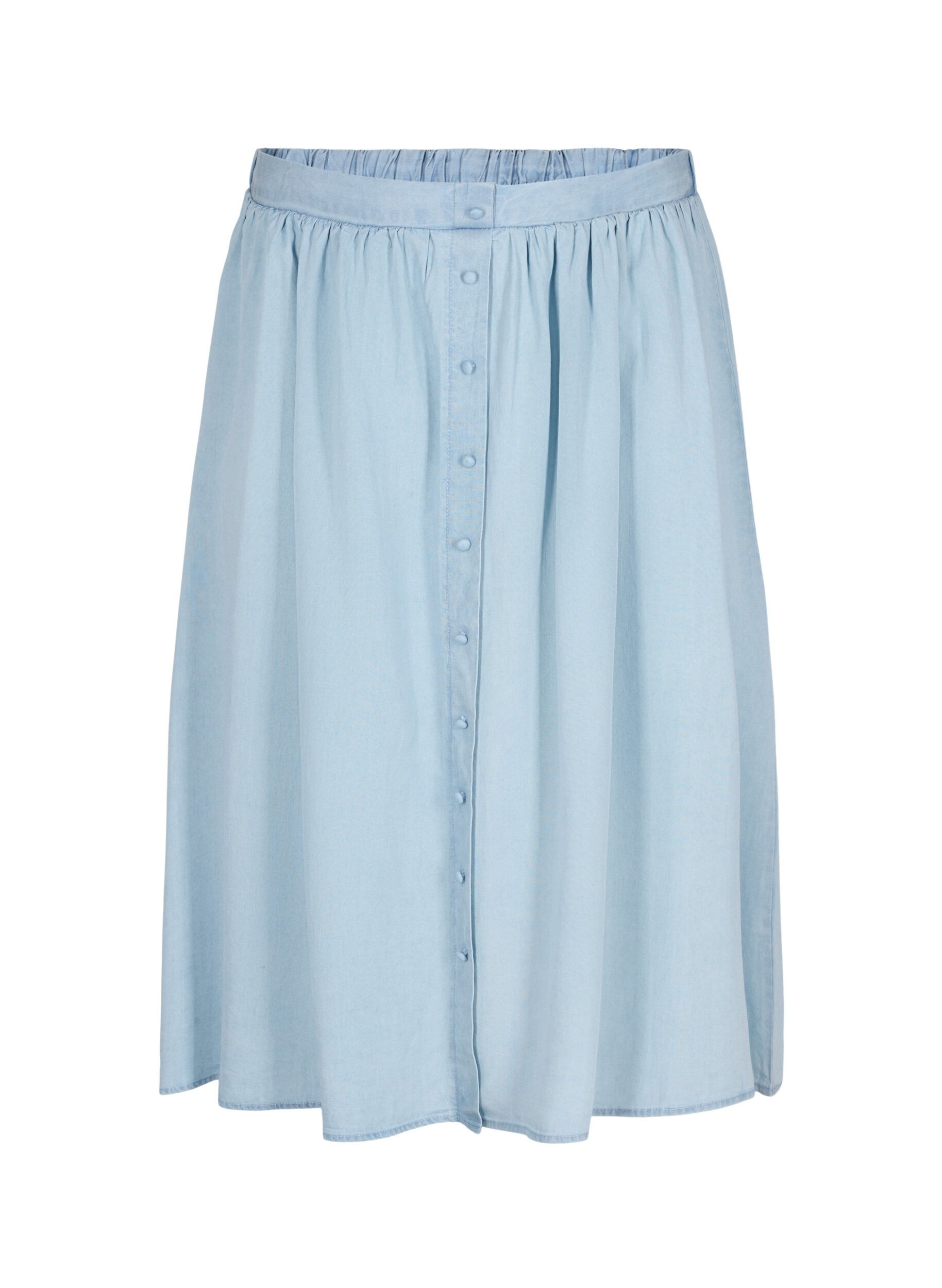 Zizzifashion 	 Loose skirt with buttons, Light Blue, Packshot image number 0