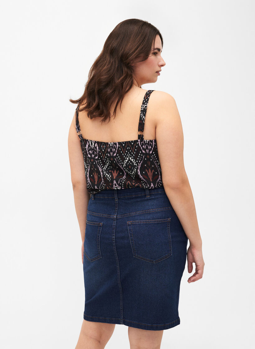 Tight-fitting denim skirt, Blue, Model image number 1