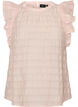 Sleeveless blouse with texture and ruffles, Rose, Packshot image number 0